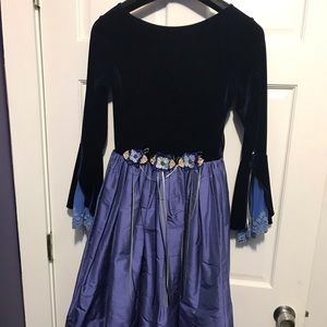 Elegant Silk Blue Dress